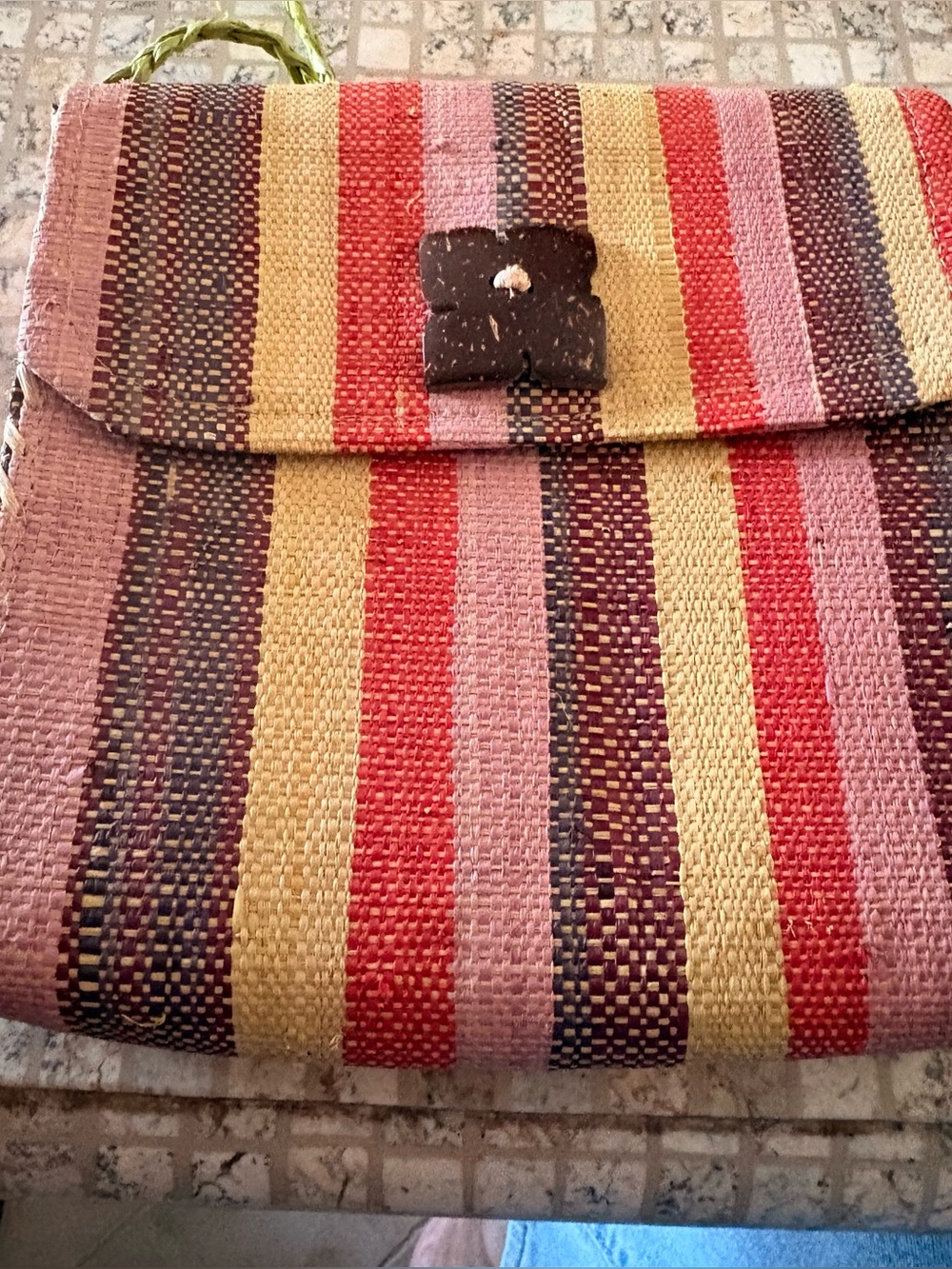 Handwoven Multicolor Stripe- Casual Women's Shoulder Bag.